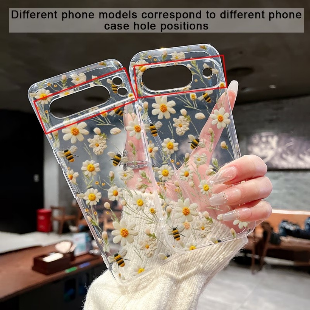 かわいいミツバチの花柄ソフトクリア電話ケース Google  - Google Pixel 8A のレビューと価格