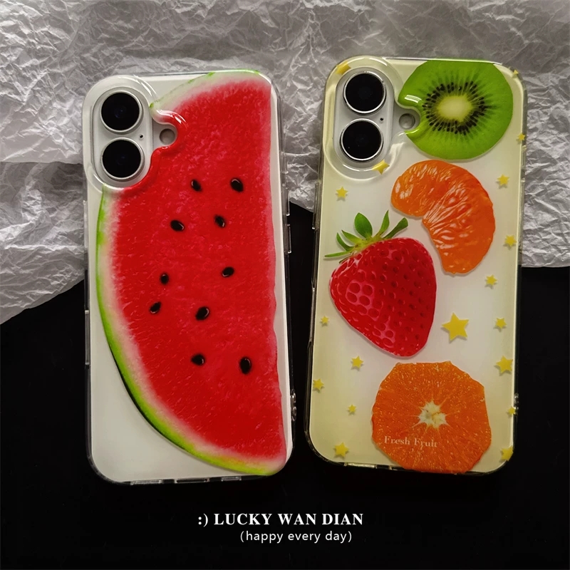 夏のフルスクリーンフルーツ（イチゴ、キウイ、オレンジ、スイカ - Phone Cases Orange のレビューと価格