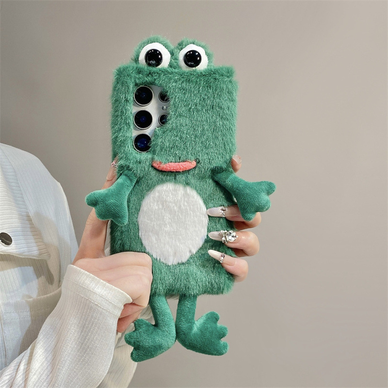 ぬいぐるみカエルのスマホケース、かわいい緑色の動物3Dソフト - Phone Cases For Samsung のレビューと価格